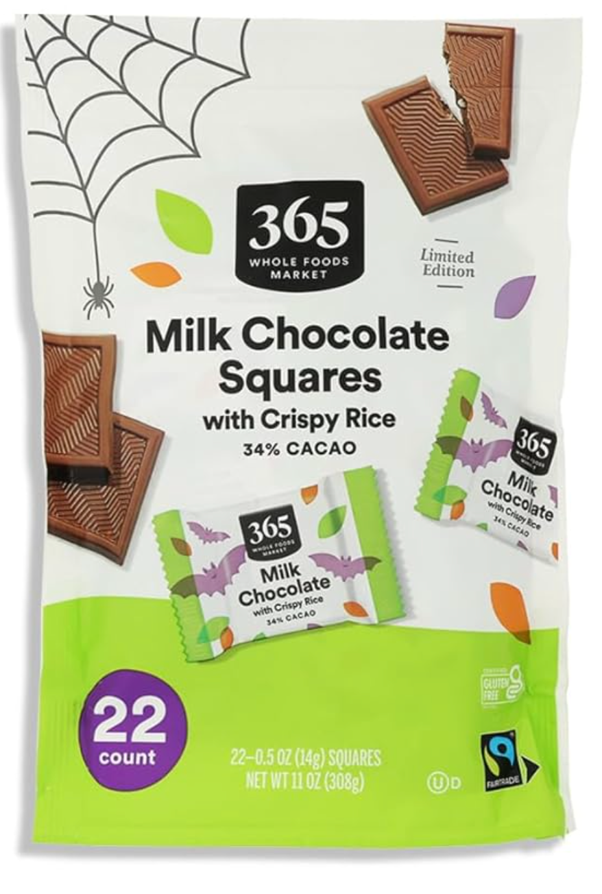 365 by Whole Foods Market, Puffed Rice Milk Chocolate Square 22 Count, 10.9 Ounce