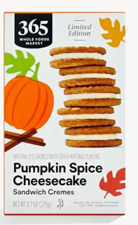 365 by Whole Foods Market Pumpkin Cheesecake Sandwich Cremes, 9.7 OZ - Expires March 2026
