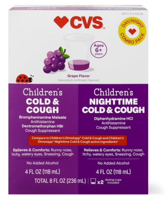 CVS Children's Day + Nighttime Cough & Chest Congestion Liquid Combo Pack, Grape, 4 FL OZ