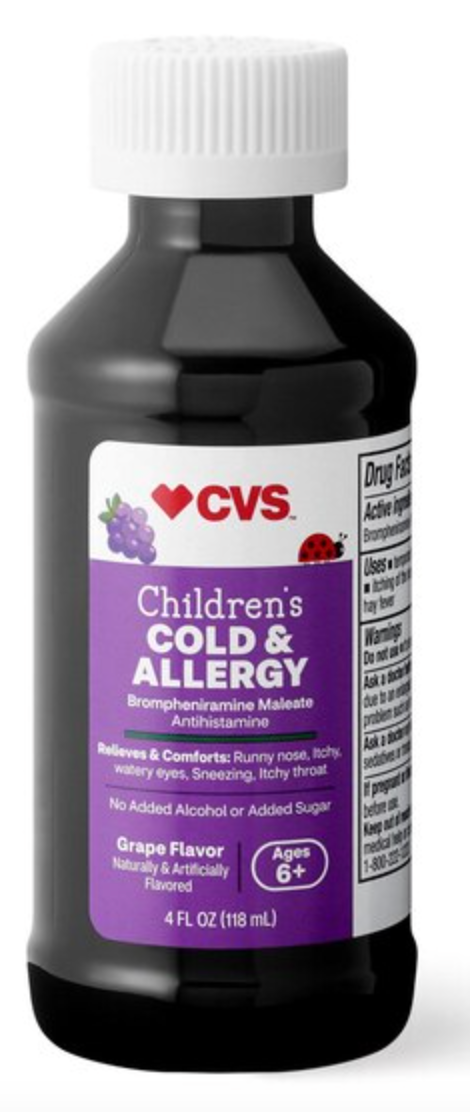 CVS Children's Cold & Cough Relief Liquid, Grape, 4 FL OZ - expires in 2026
