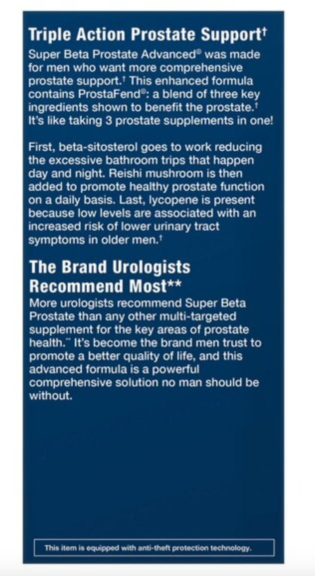 Super Beta Prostate Advanced Chewables, 60 CT - Expires 02/15/2026
