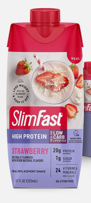 SlimFast Protein Shake Strawberry- 20g Protein Meal Replacement Shake - Expired August 13 2025
