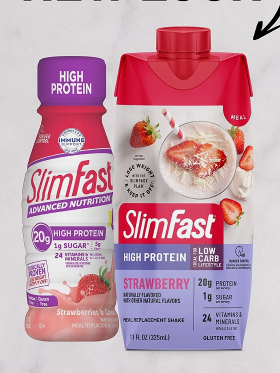 SlimFast Protein Shake Strawberry- 20g Protein Meal Replacement Shake - Expired August 13 2025
