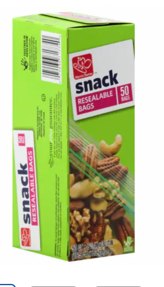 Harris Teeter™ Resealable Snack Bags - 50 count
