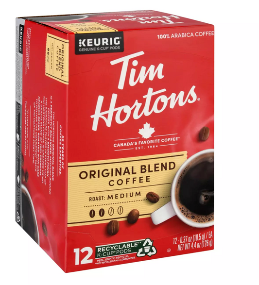 Tim Hortons Original Blend Medium Roast Single Serve Coffee Cups 12 ct