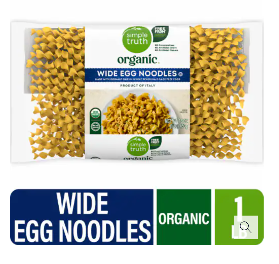 Simple Truth Organic® Wide Egg Noodles - Expires March 2027