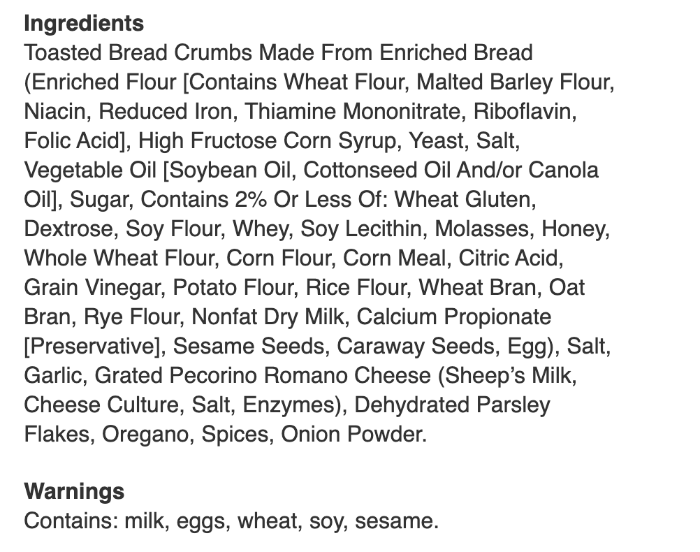 Food Lion Italian Style Bread Crumbs - Expires June 2027