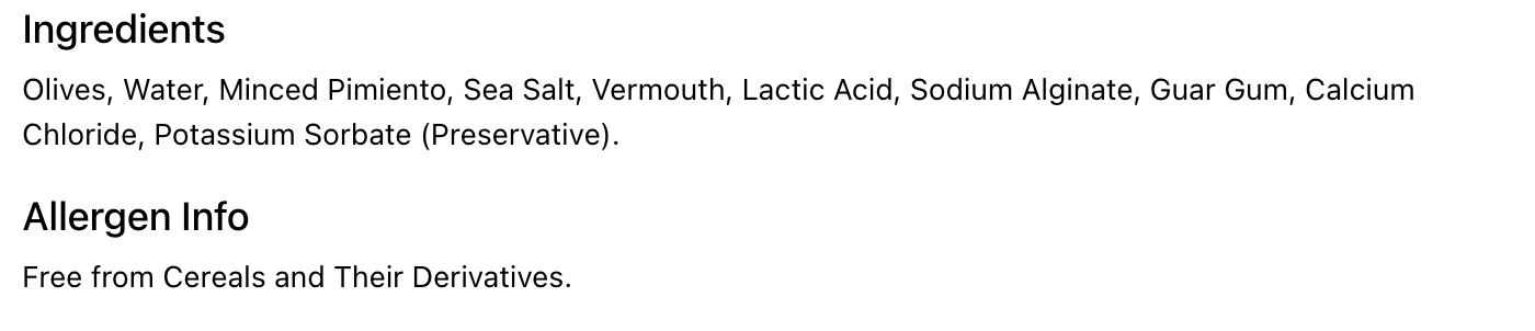 Mezzetta™ Imported Spanish Queen Martini Olives - May 2028