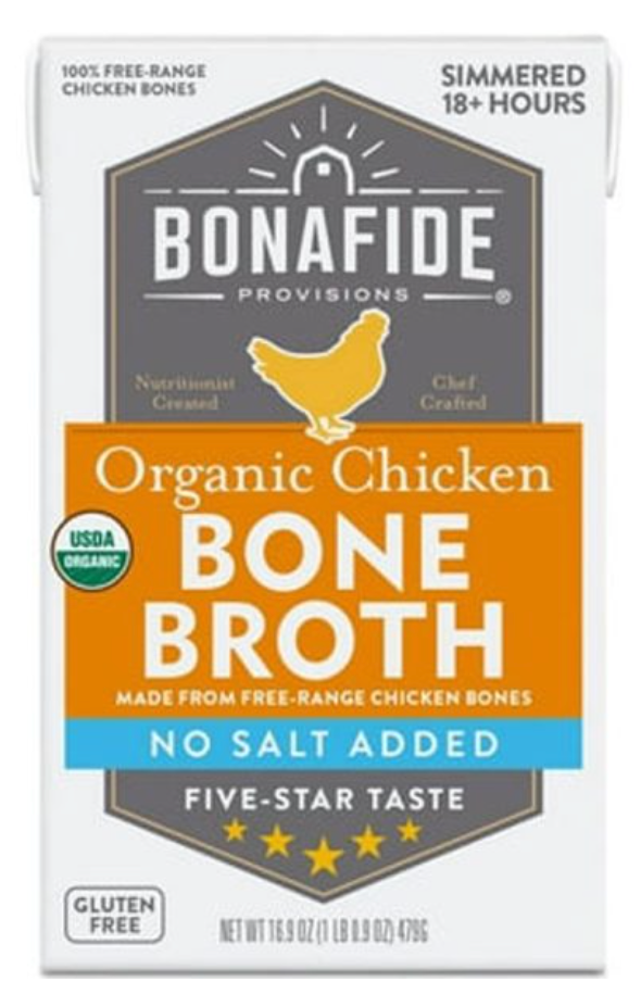 Bonafide Provisions Organic No Salt Added Chicken Bone Broth