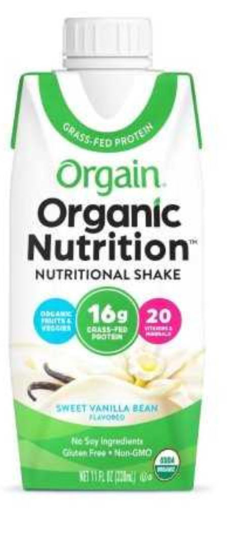 Orgain Organic Nutritional Shake Oral Supplement Orgain Organic Nutritional Shake Sweet Vanilla Bean Flavor Liquid 11 oz.  Pack of 1 - Expires Jan 14 2027