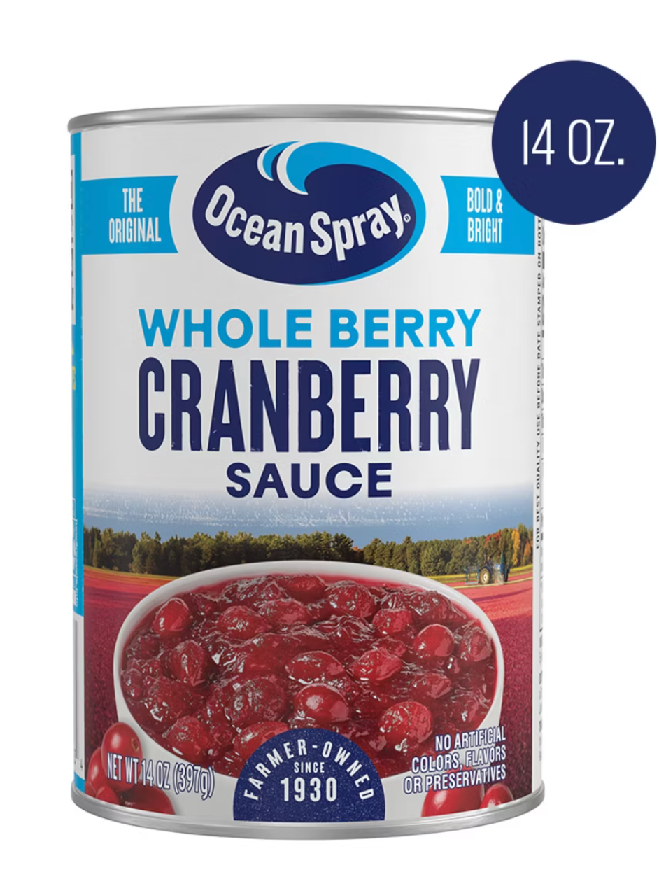 Ocean Spray Whole Berry Cranberry Sauce - 14oz