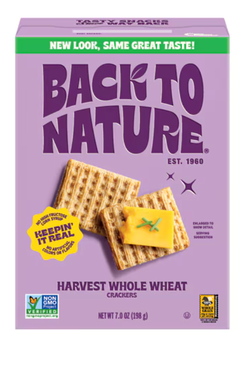 Back To Nature Harvest Whole Wheat Crackers Sea Salt -- 7 oz - Expired May 08 2026