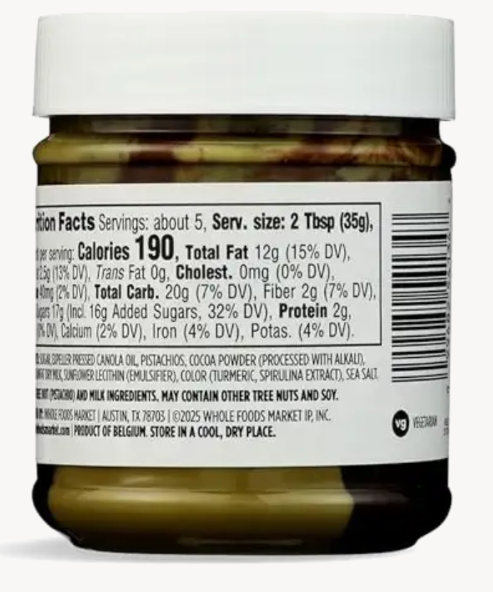 365 by Whole Foods Market Chocolate-Pistachio Duo Nut Butter Spread, 6.7 OZ