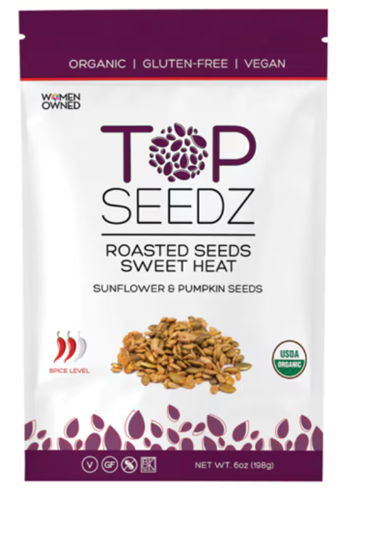 Top Seedz Roasted Seeds Sunflower & Pumpkin Seeds Sweet Heat -- 6 oz