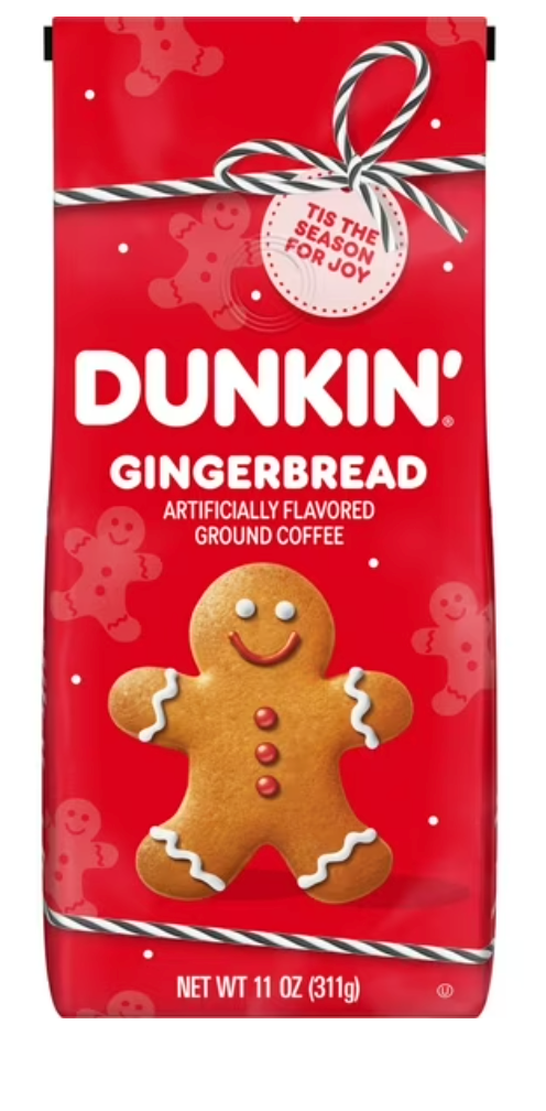 Dunkin’ Gingerbread Artificially Flavored Coffee, Ground Coffee, 11 oz Bag