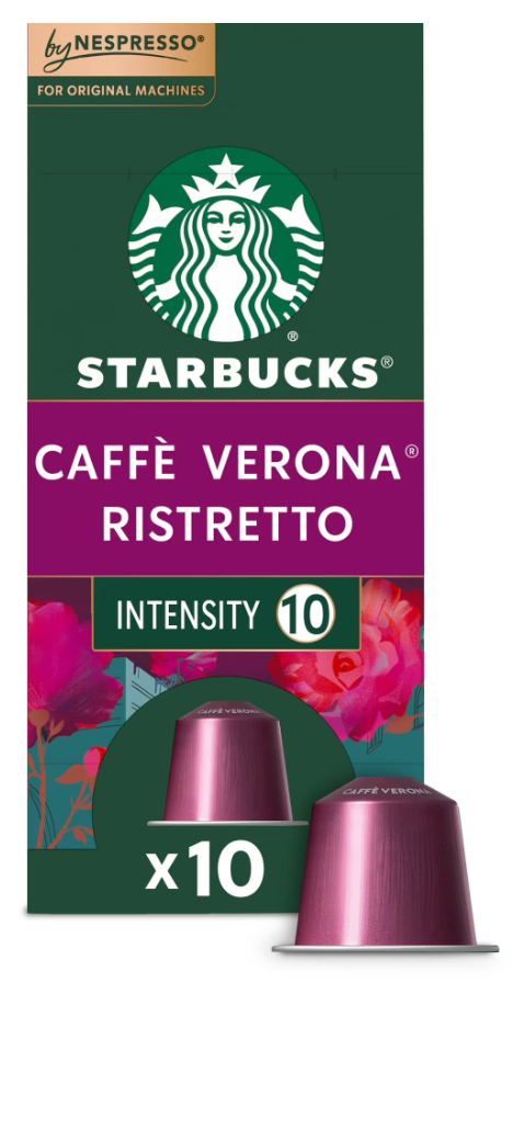 Starbucks by Nespresso Original Line, Caffè Verona, Dark Roast Nespresso Pods, 10 Count