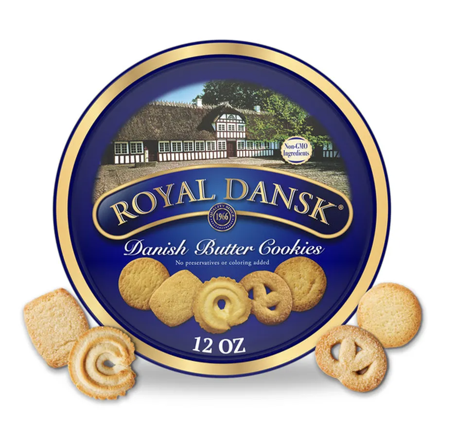 Royal Dansk Danish Butter Cookies, Premium Assorted Cookies in Gift Tin, Great for Sharing and Gifting, 12 oz