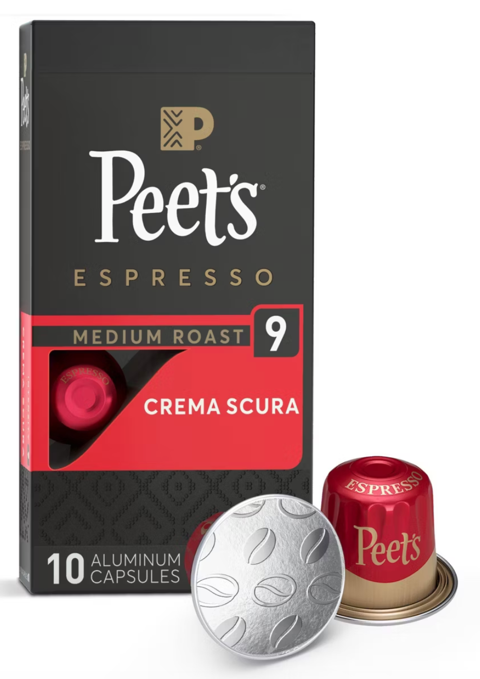 Peet's Coffee Espresso Crema Scura Medium Roast Nespresso Original Line Aluminum Coffee Capsules - 10ct