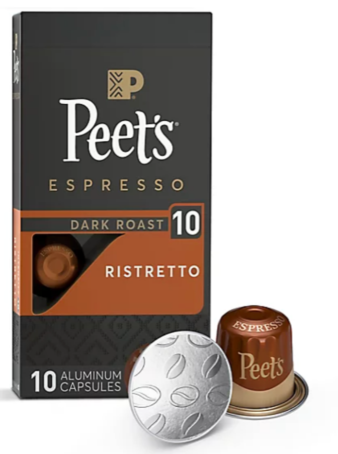 Peet's Coffee Espresso Capsules Ristretto Intensity 10 Compatible with Nespresso - 10 Count