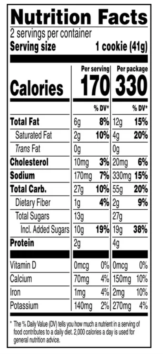 Grandma’s Cookies, Oatmeal Raisin Cookie, 2.875 oz Cookie Pack, (2 Count Single Bag) (Packaging May Vary)