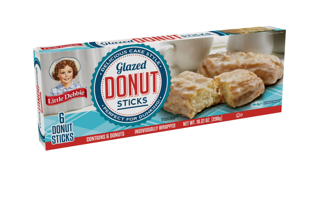 Little Debbie Glazed Donut Sticks, 10.21 oz (6 count) - expires June 10 2026