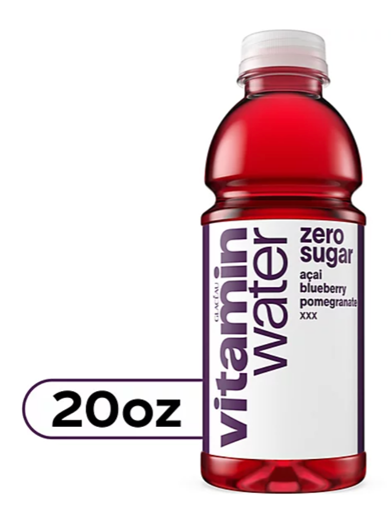 vitaminwater Zero Water Beverage Nutrient Enhanced XXX Acai Blueberry Pomegranate - 20 Fl. Oz.