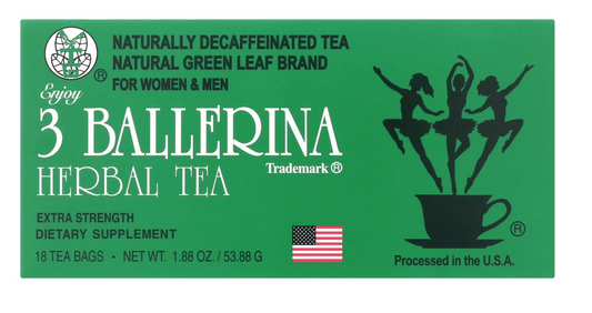 3 Ballerina Herbal Tea Men And Women Dieters' Drink Extra Strength Original Flavor 18 Tea Bags (1 PK)