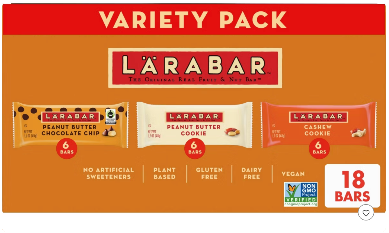 Larabar Nut Bar Variety Pack - 30oz/18ct - expired March 23 2026