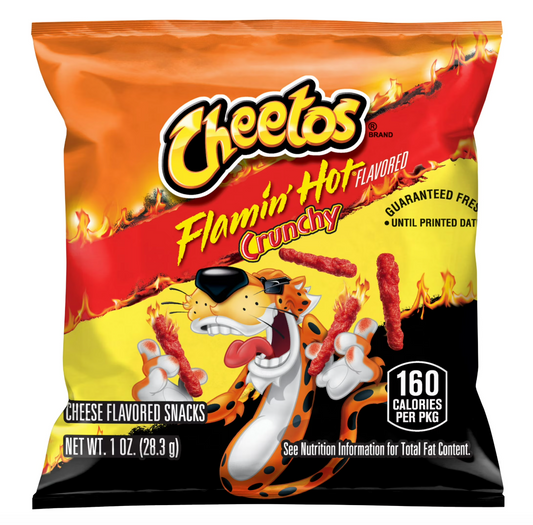 Cheetos Crunchy Flamin' Hot Cheese Flavored Snack Chips, 1 Ounce Bag