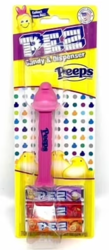 Pez Peeps Easter Candy Dispenser Pink Peep Dispenser with 3 Candy Refills