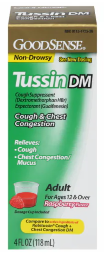 GoodSense® Cough & Chest Congestion Medicine Tussin DM Liquid - expires June 2026