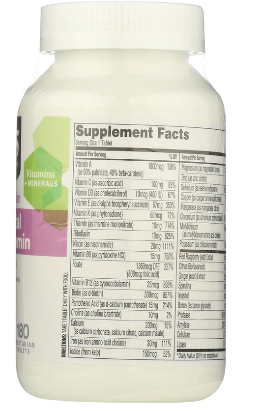 365 by Whole Foods Market, Prenatal Multivitamin with Iron, Vegetarian, 90 Count - expires 06/2026