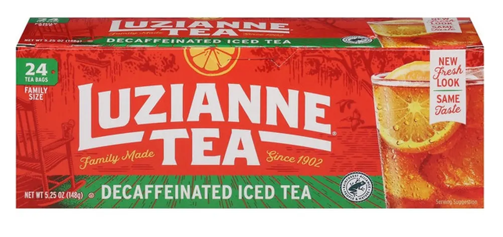 Luzianne Decaffeinated Iced Tea Special Blend, Family Size Tea Bags - 24 count