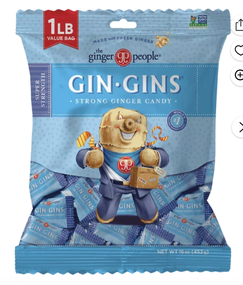 The Ginger People GIN GINS Super Strength Ginger Hard Chew - 1lb - Pack of 1