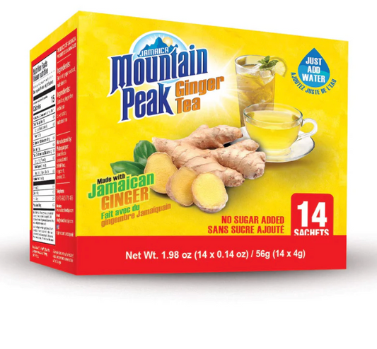 Jamaica Mountain Peak Ginger Instant Tea Unsweetened 14 Sachets