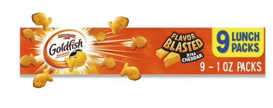 Pepperidge Farm Goldfish Flavor Blasted Xtra Cheddar 9 Lunch Packs - expired 3/29/2026