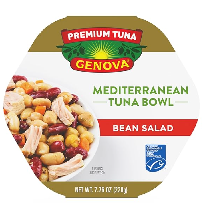 Genova Premium Tuna Mediterreanean Bean Salad, 7.76 Ounce Bowl - exp 07/09/2028