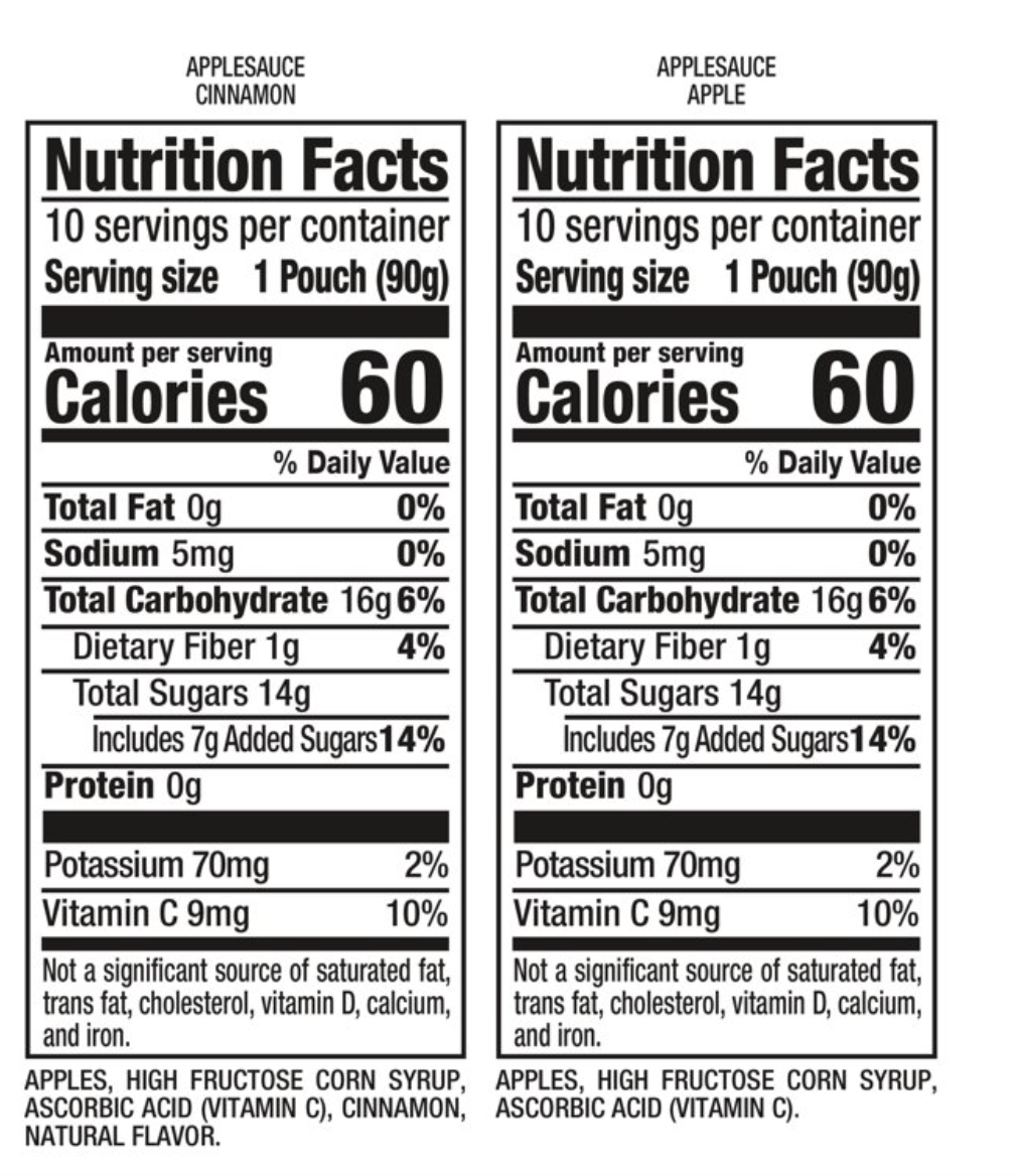 Mott's Apple and Cinnamon Applesauce, Variety Pack, 3.2 oz, 20 Count Clear Pouches - expires May 20 2026