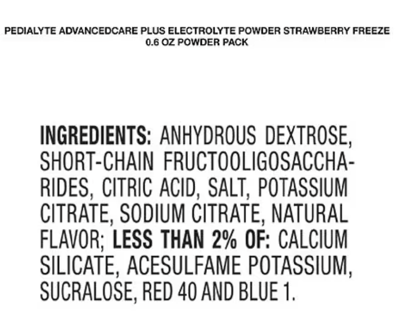 Pedialyte Electrolyte Powder Strawberry Freeze, 0.6 oz, 6 pack