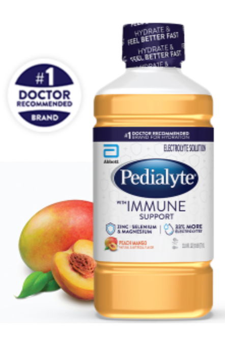 Pedialyte® with Immune Support Peach Mango -  1 Ltr