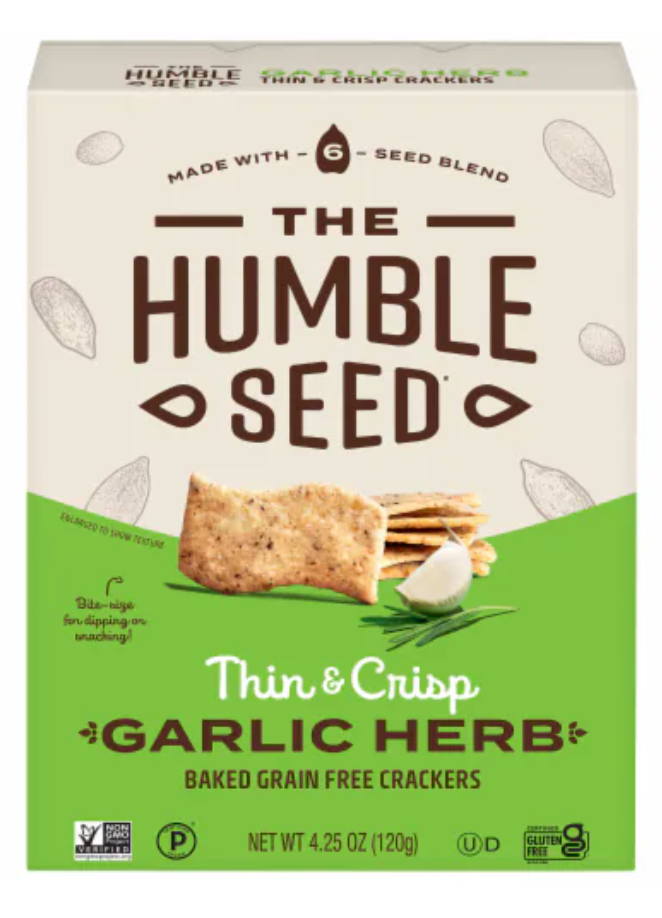 The Humble Seed Whole Wheat Crackers - Garlic Herb