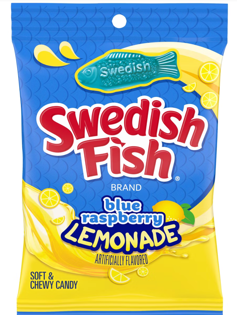 Swedish Fish Blue Raspberry Lemonade Soft & Chewy Gummy Candy - 8.04oz