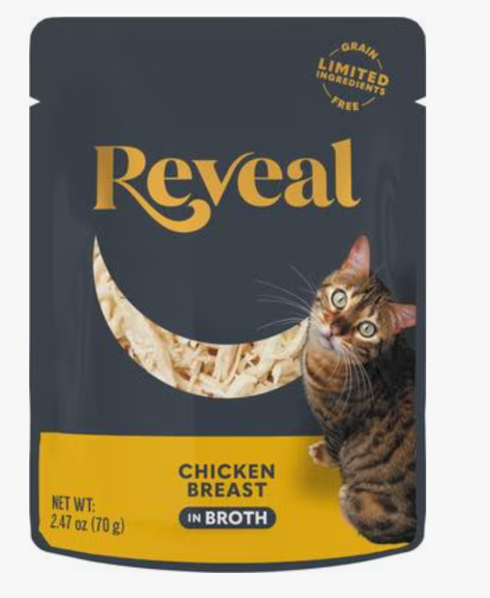 Reveal Natural Grain-Free Chicken Breast in Broth Flavored Wet Cat Food, 2.47-oz pouch