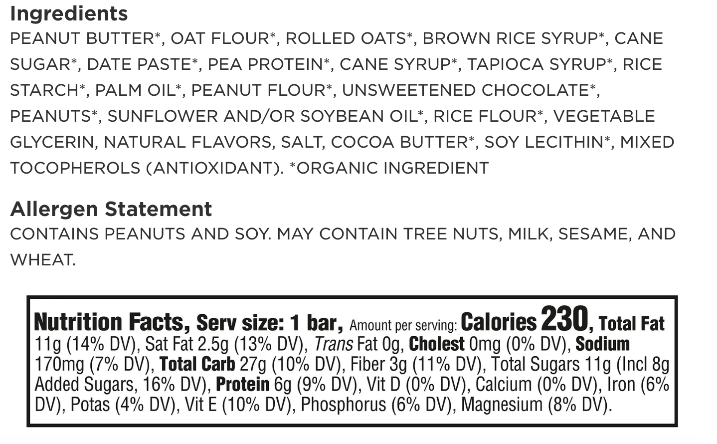 Chocolate Chip & Peanut Butter - Expired Jan 02 2026