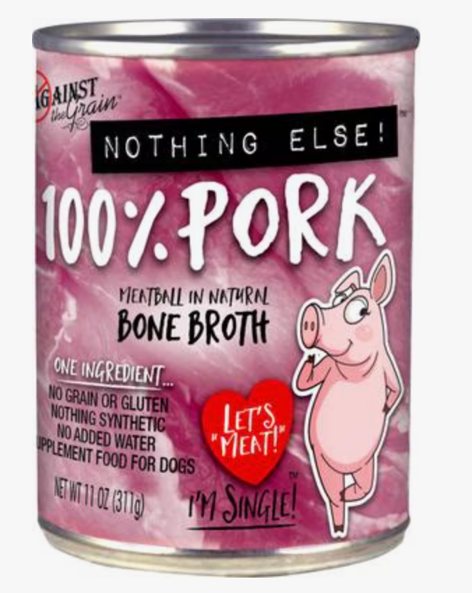 Against the Grain Nothing Else! Pork Recipe Limited Ingredient Diet Wet Dog Food, 11-oz can