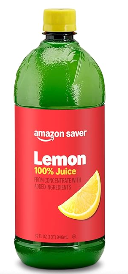 Amazon Saver, Lemon Juice, 100% Juice, 32 Fl Oz - 08/01/2026