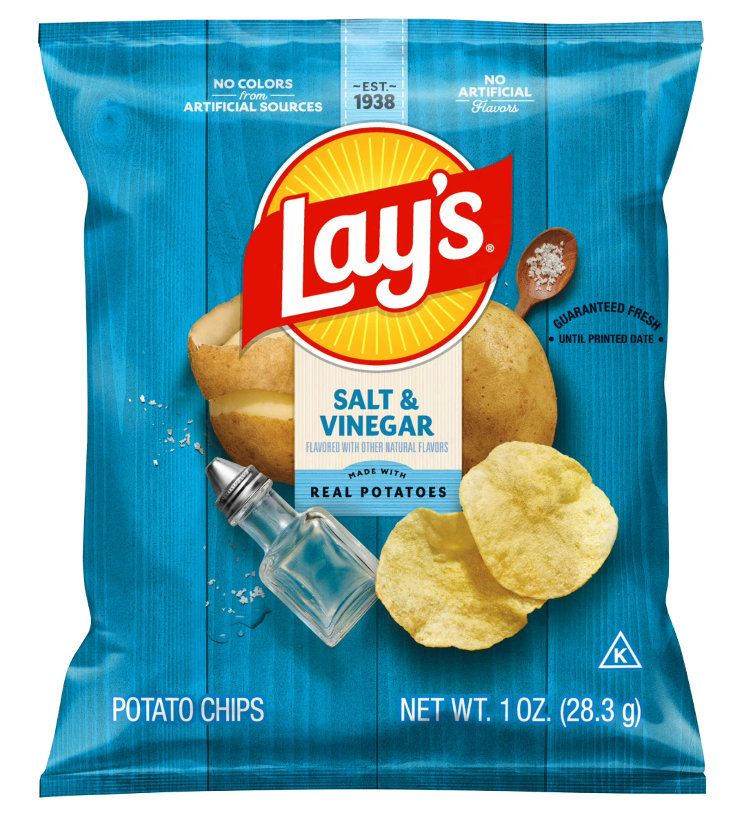 Lay's Potato Chips Salt & Vinegar Flavored Snack Chips, 1 oz Bag - expires July 14 2026