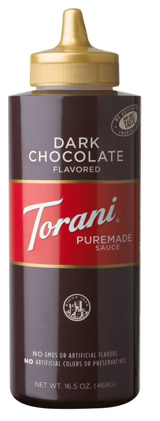 Torani PUREMADE Dark Chocolate Sauce for Coffee Lattes and Milkshakes - 16.5oz