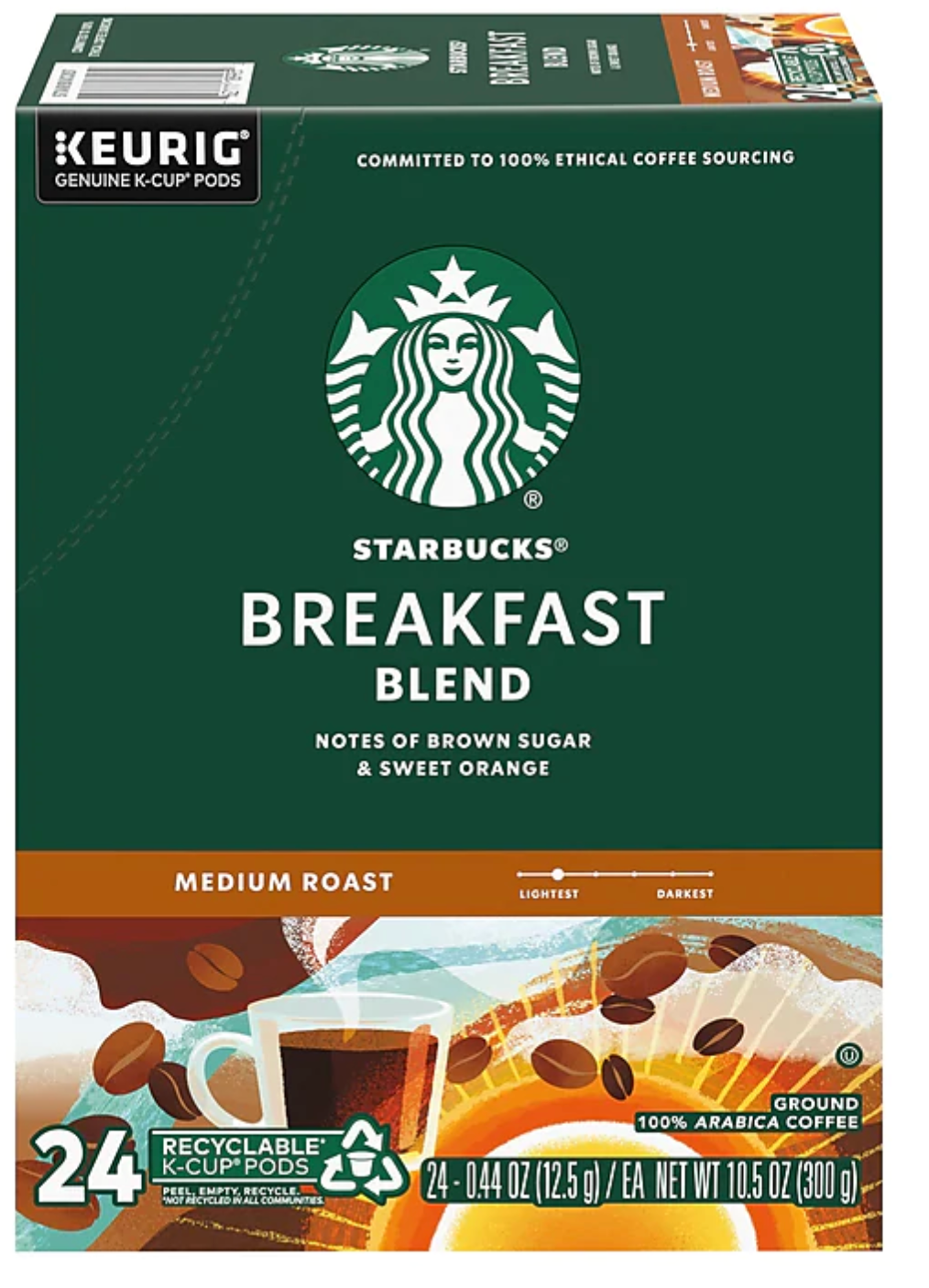 Starbucks Breakfast Blend Coffee Keurig® K-Cup® Pods, Medium Roast, 24 count - March 20 2026