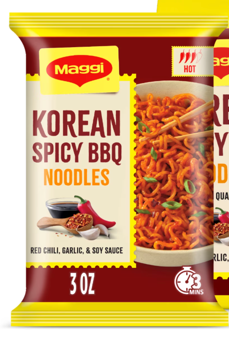 Maggi Korean Spicy BBQ Noodles, Korean Instant Noodles, 3 min, Spicy Ramen